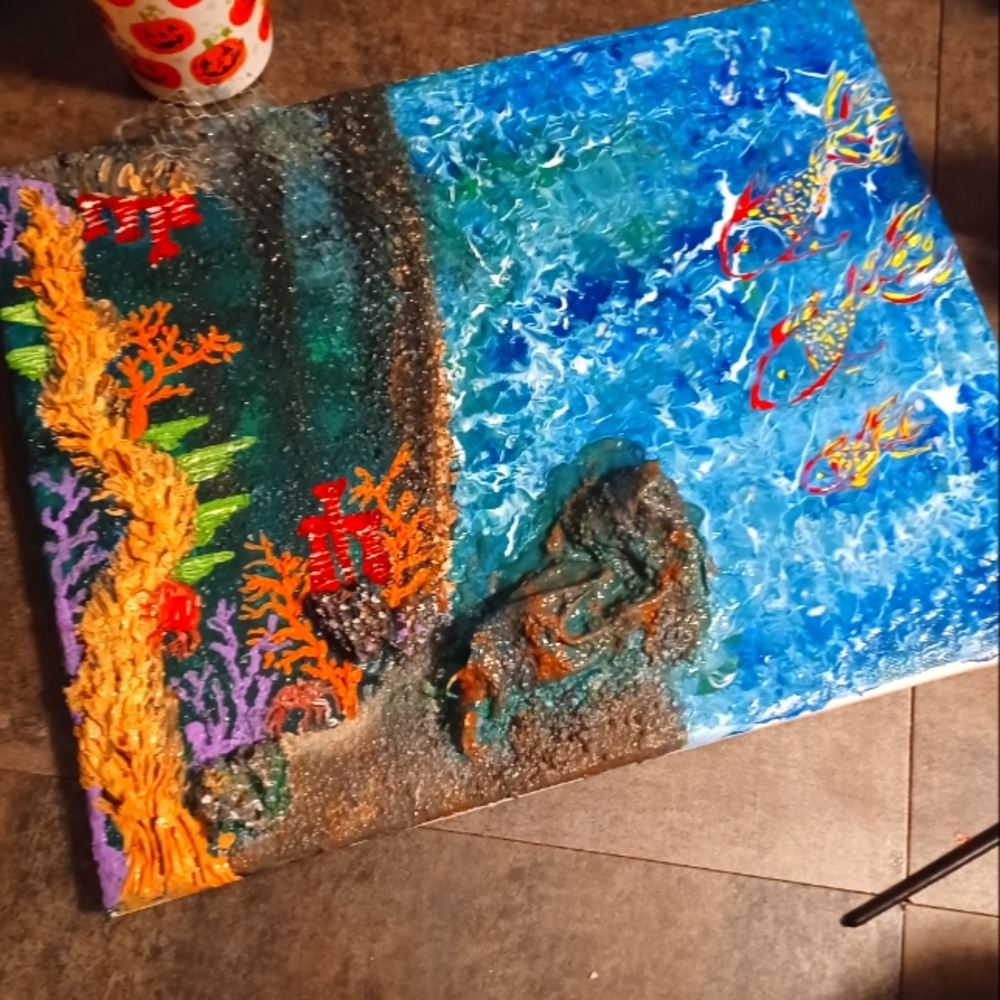 Texture sea canvas